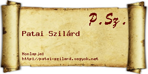 Patai Szilárd névjegykártya