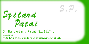 szilard patai business card